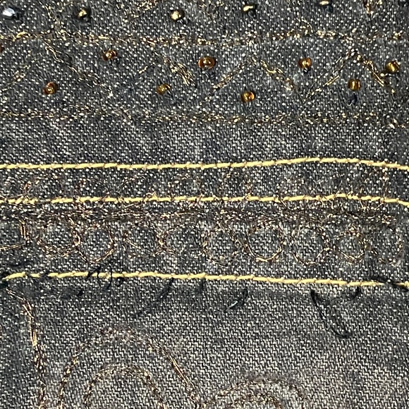 Laura Ashley Embellished Denim Jean Jacket- Small Petite - Picture 15 of 15